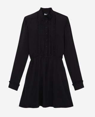 The Kooples FEMME BLACK robe courte d&eacute;collet&eacute;e noire