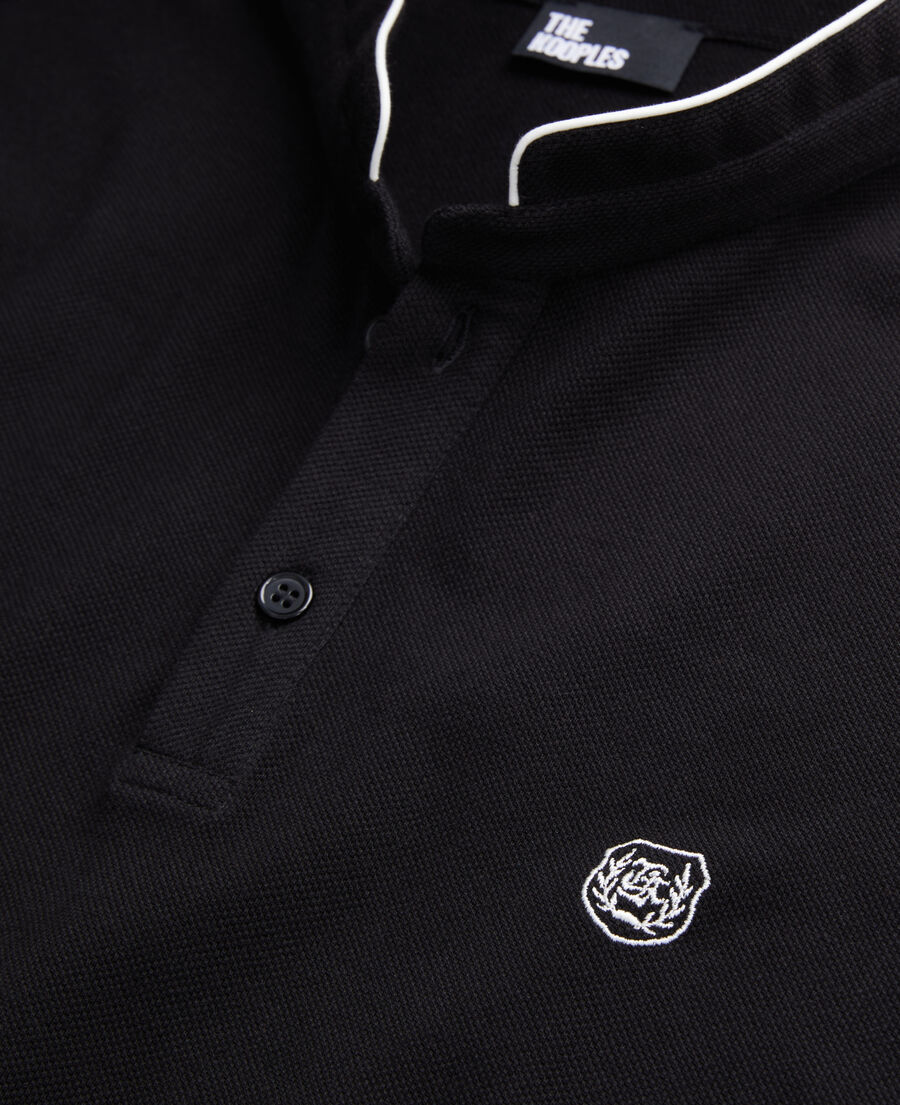 black cotton polo t-shirt
