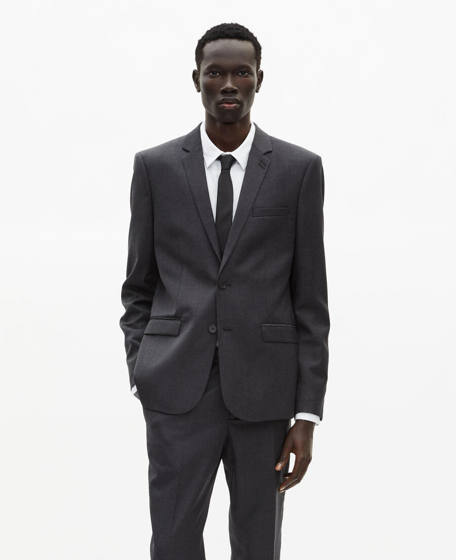 The Kooples MEN GREY black wool slim fit suit jacket