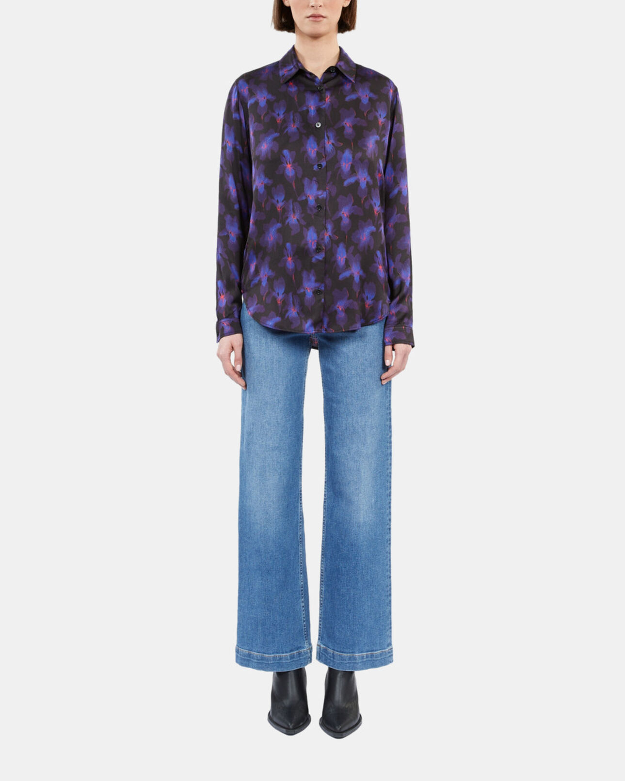 The Kooples MUJER BLACK /LIGHT PINK / BLUE camisa estampada