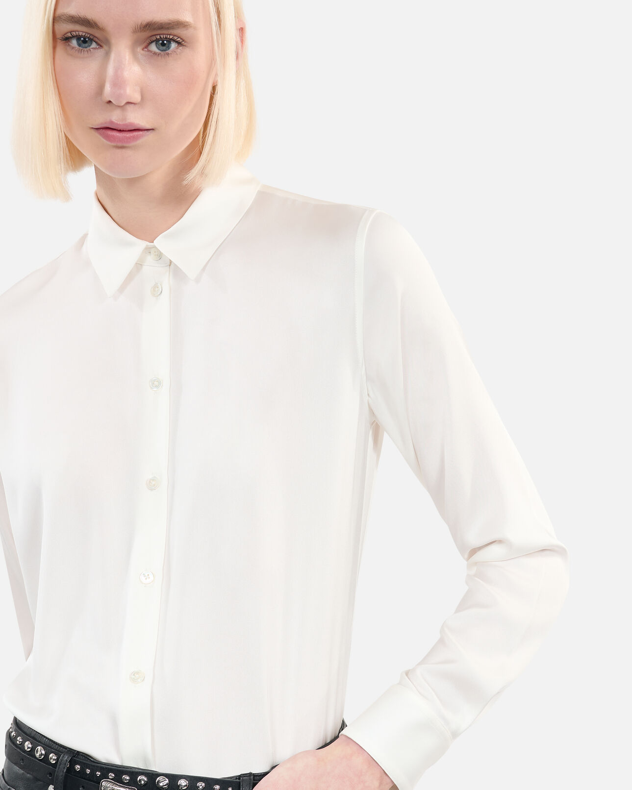 The Kooples FEMME WHITE chemise en soie blanche