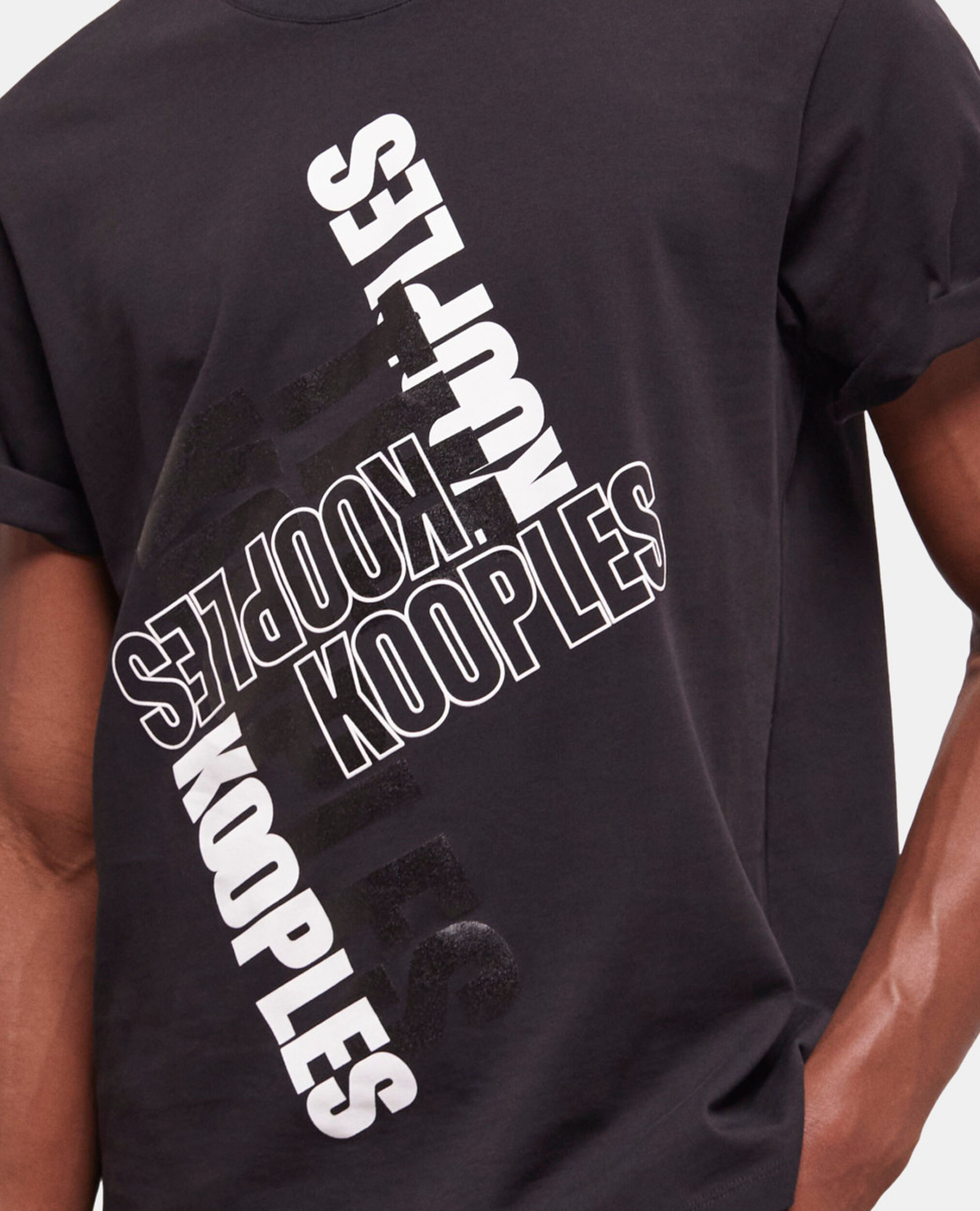 T-shirt Homme logo The Kooples noir, BLACK / WHITE, hi-res image number null