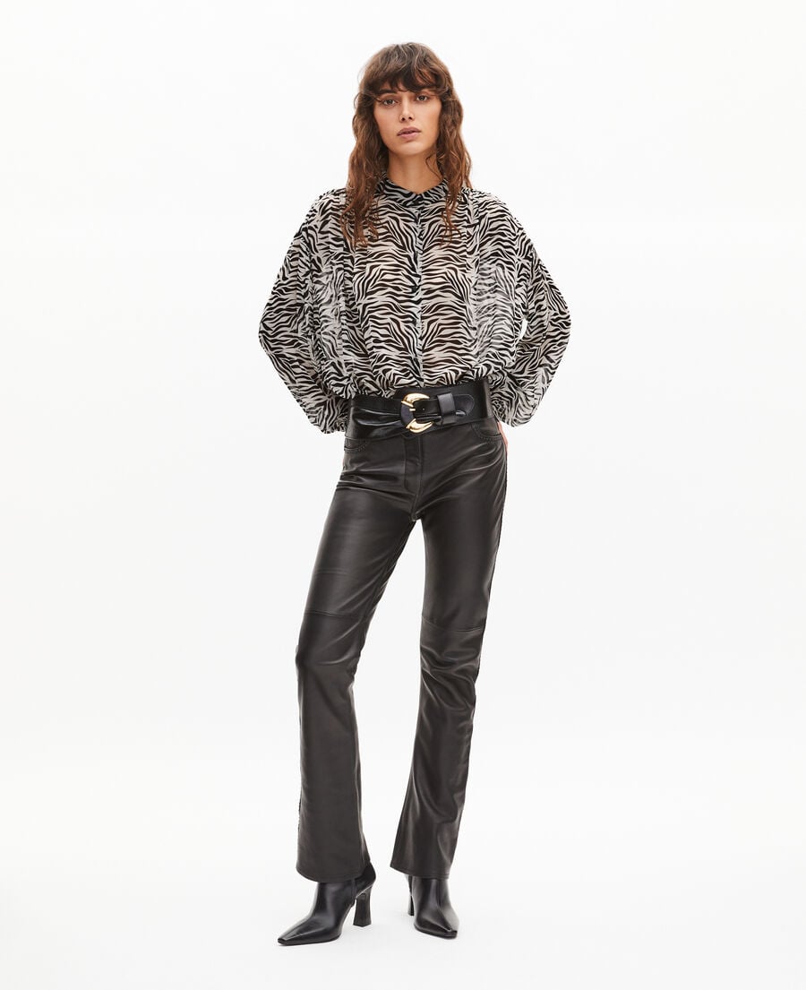 The Kooples DAMEN BLACK WHITE hemd mit zebradruck