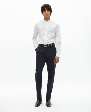 The Kooples MEN WHITE / BLACK formal shirt with white collar