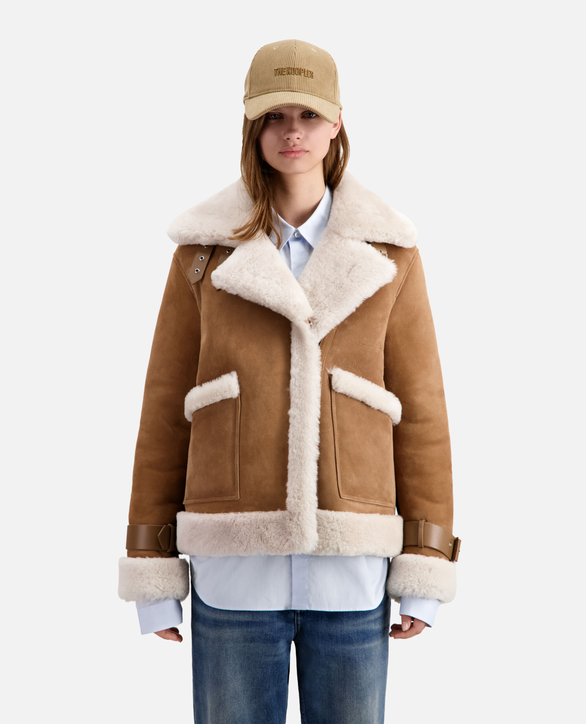 The Kooples Sheepskin Sherling Jacket FCUI23014K - Shop Sara Jane