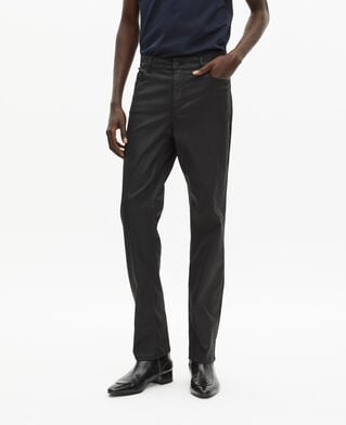 The Kooples MEN BLACK black leather-effect skinny jeans