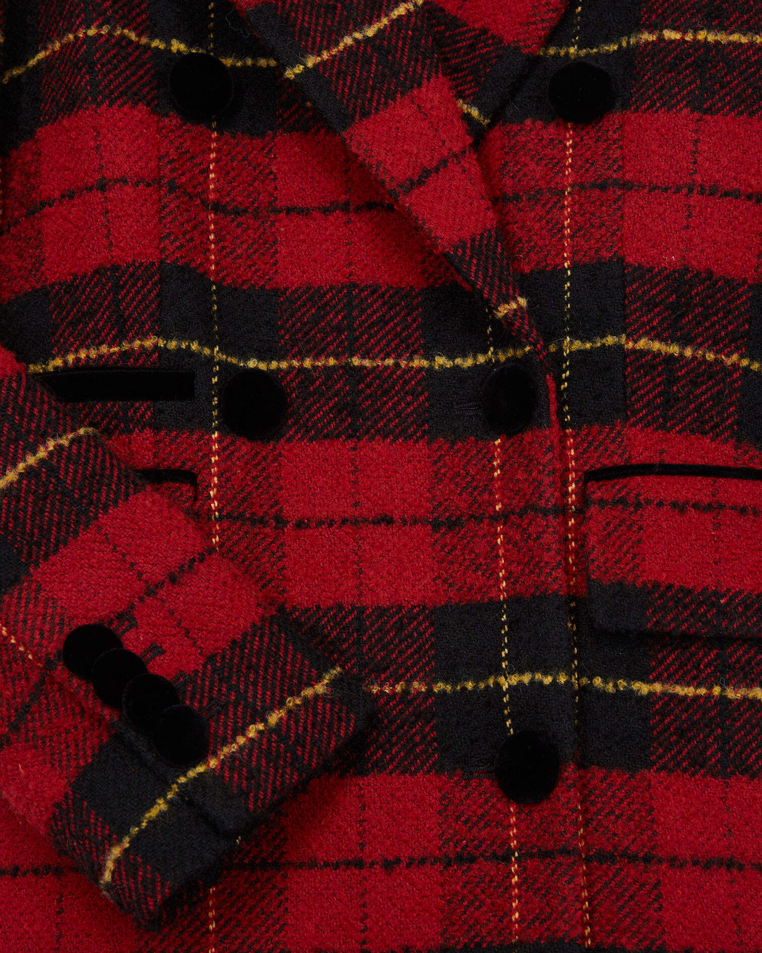 Red check wool coat, RED, hi-res image number null