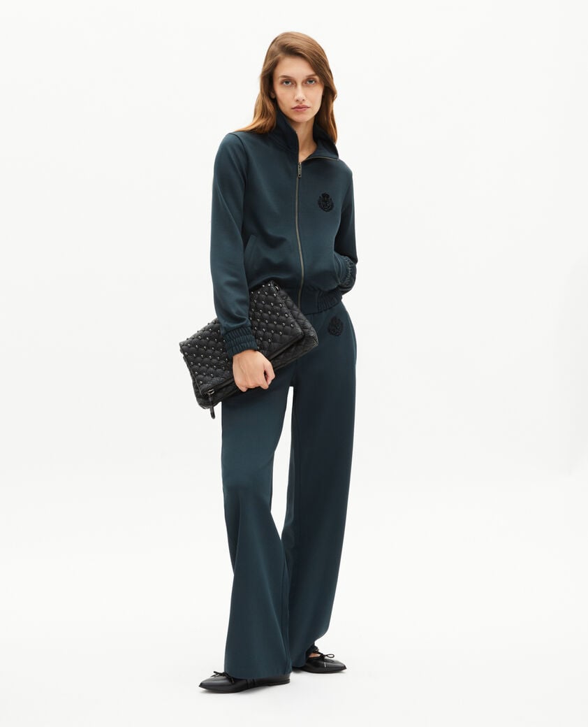 The Kooples WOMEN FOREST dark green straight jogging bottoms