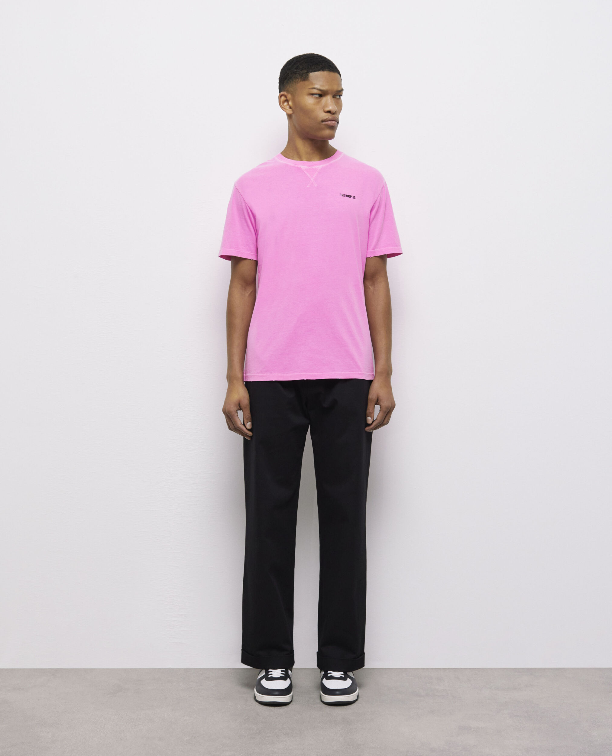 Men's fluorescent pink t-shirt with logo, FLUO PINK, hi-res image number null