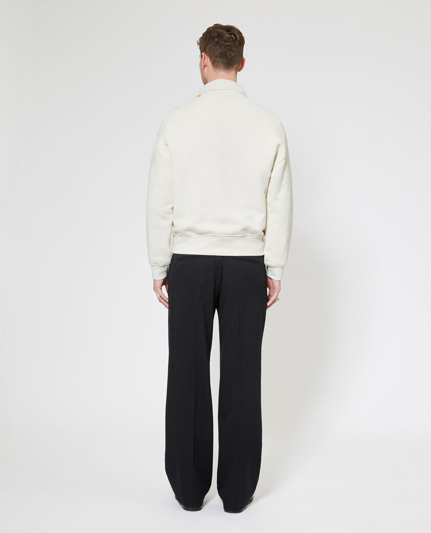 The Kooples HOMME LIGHT BEIGE sweatshirt col camionneur beige