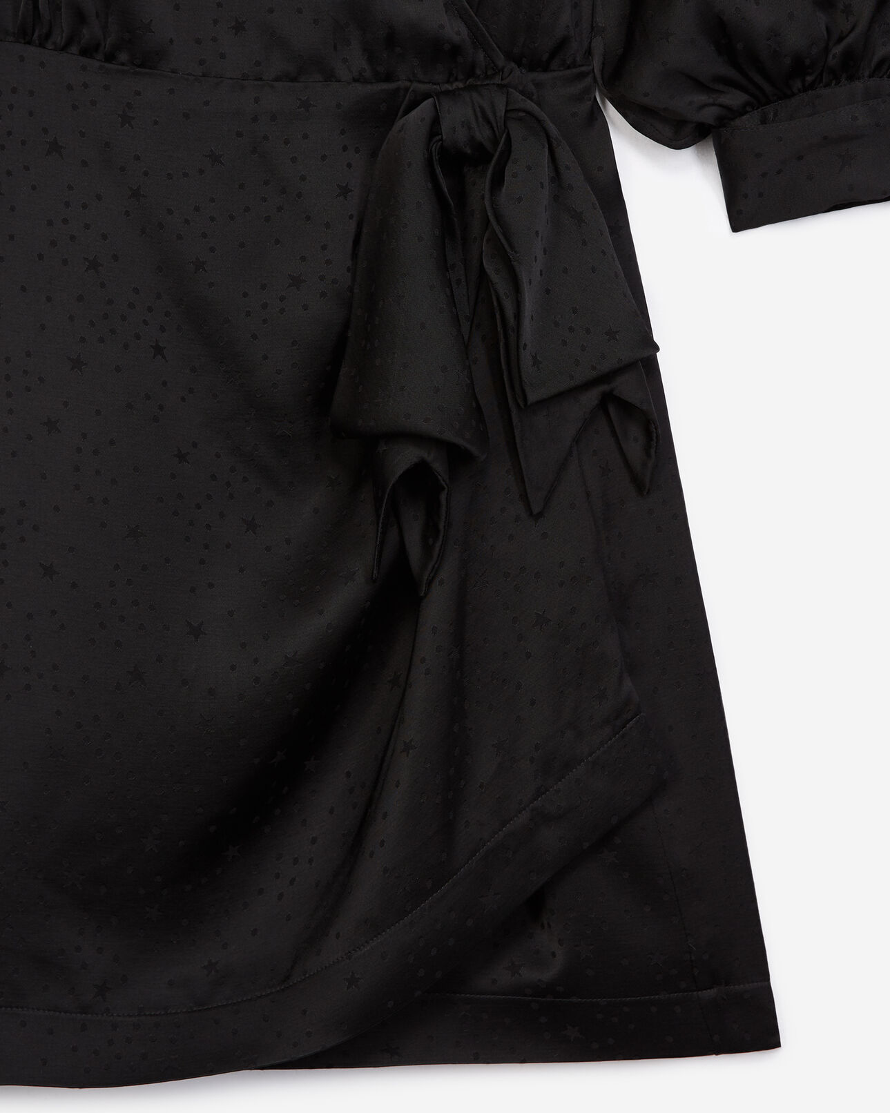 The Kooples WOMEN BLACK printed jacquard black wrap dress