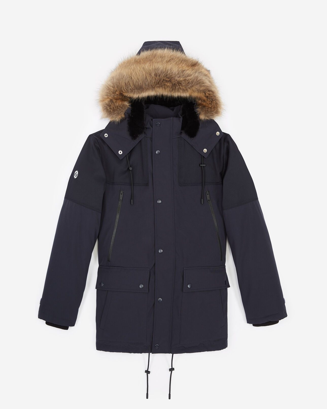 The Kooples HOMME DARK NAVY parka courte polyester bleue capuche