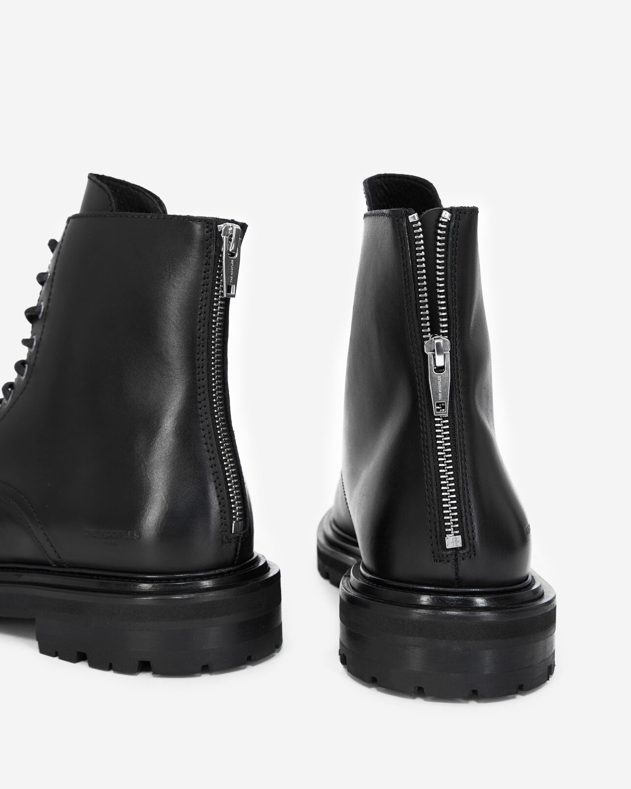 The Kooples HOMME BLACK boots en cuir noir à semelle épaisse