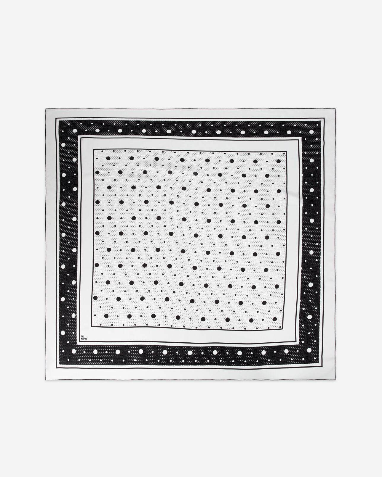 The Kooples MIXED ECRU BLACK printed satin silk scarf