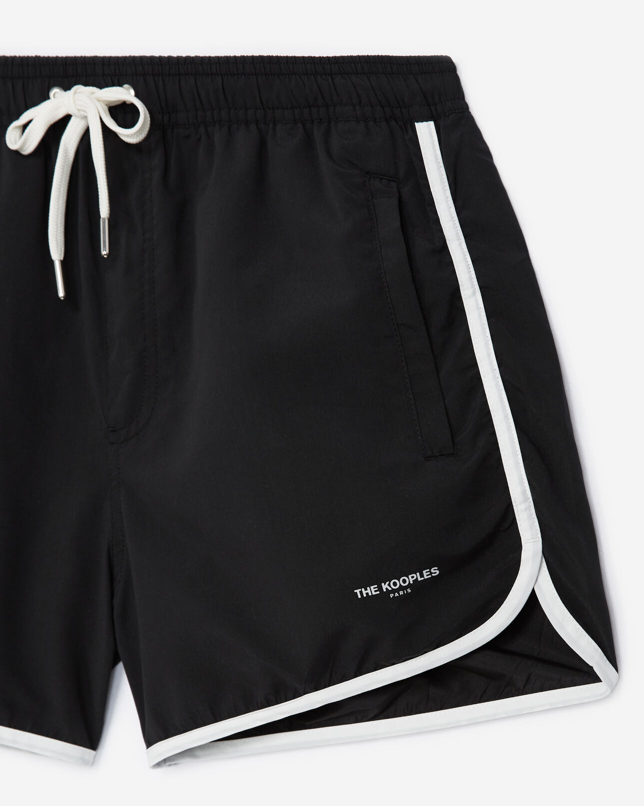 The Kooples HOMME BLACK maillot de bain noir à bandes blanches