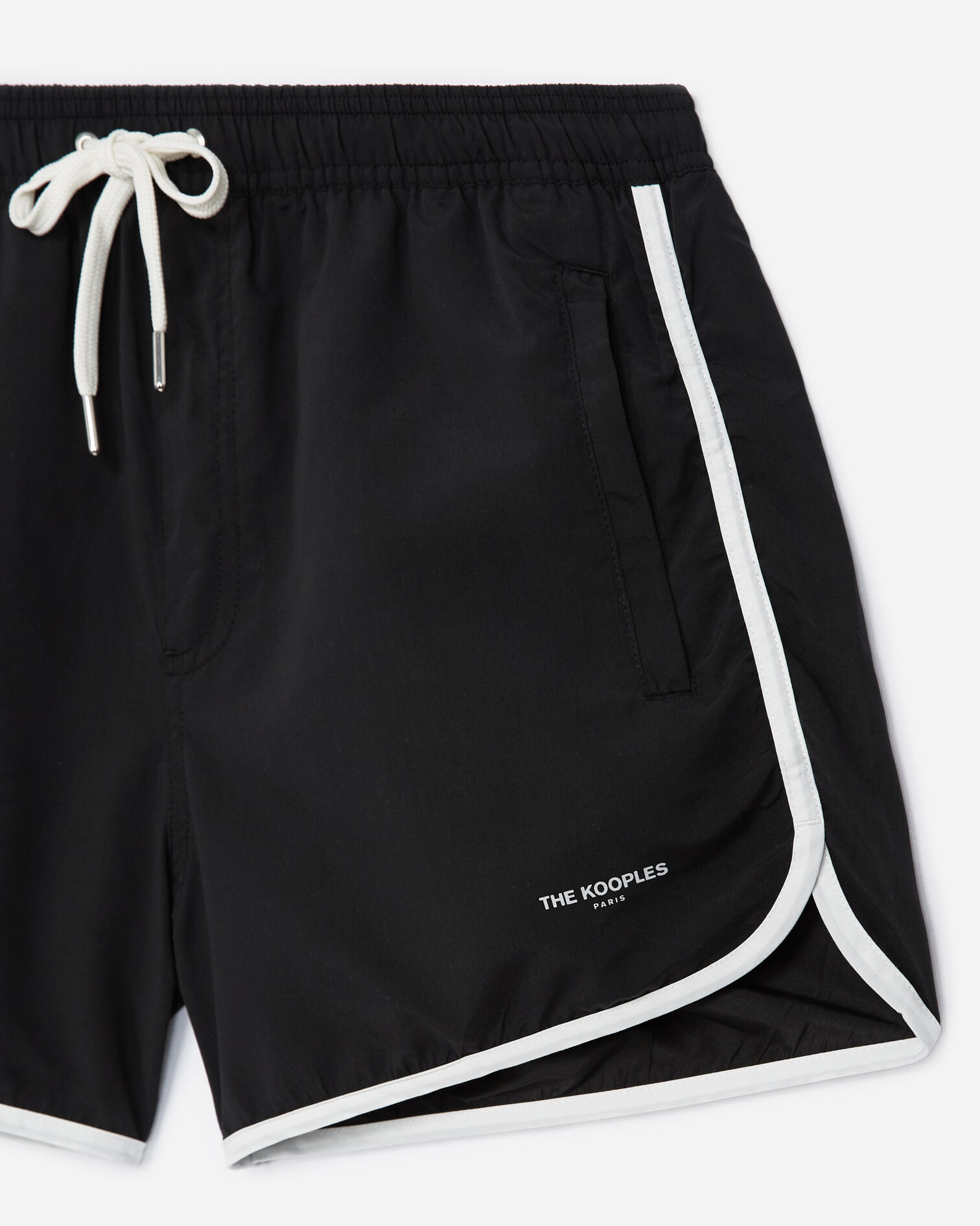 Maillot de bain noir à bandes blanches, BLACK, hi-res image number null