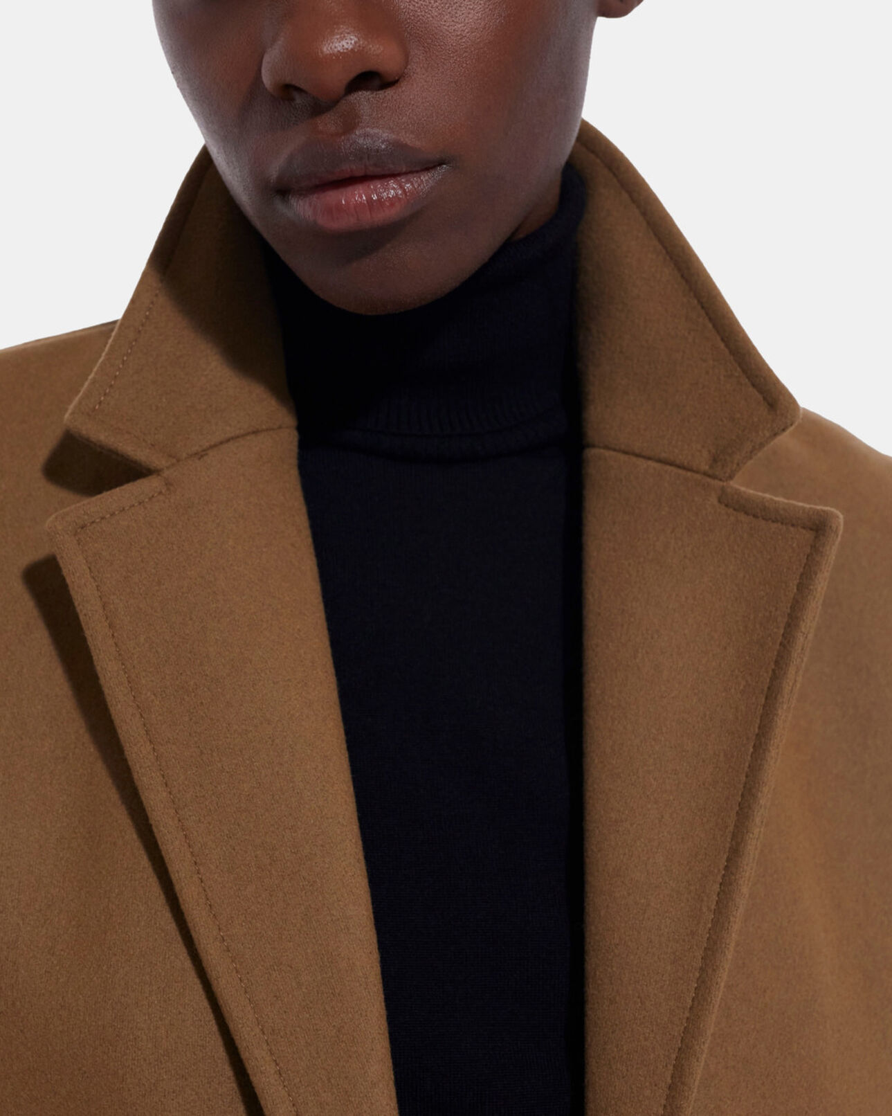 The Kooples FEMME CAMEL manteau en laine camel
