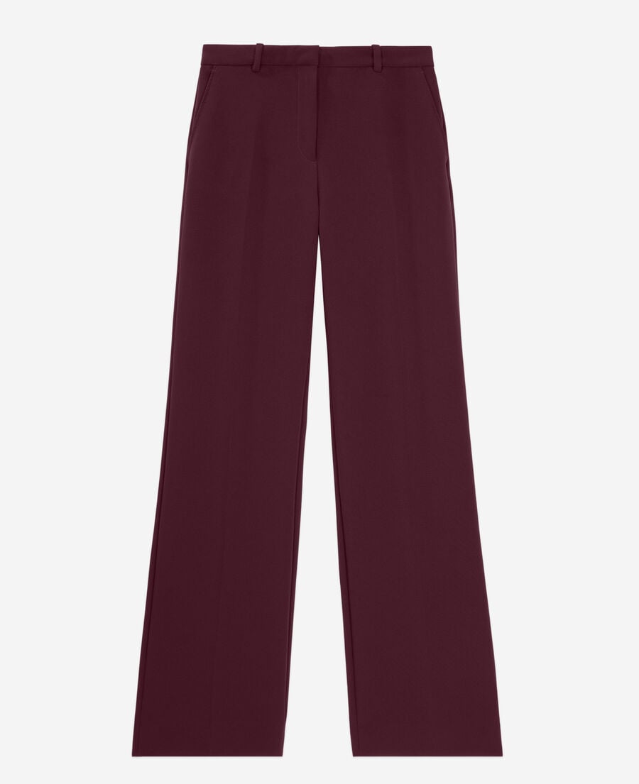 The Kooples FEMME BURGUNDY pantalon tailleur bordeaux en crêpe