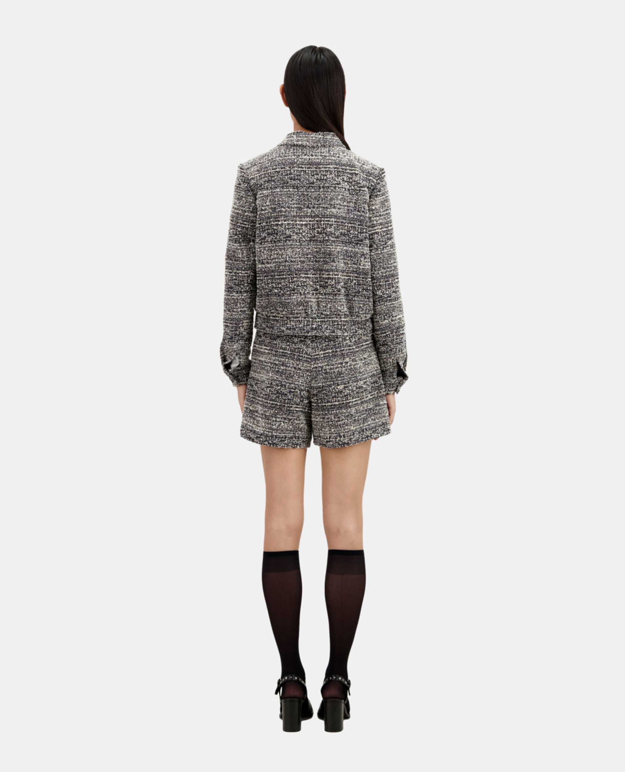 Black and white tweed jacket, BLACK WHITE, hi-res image number null