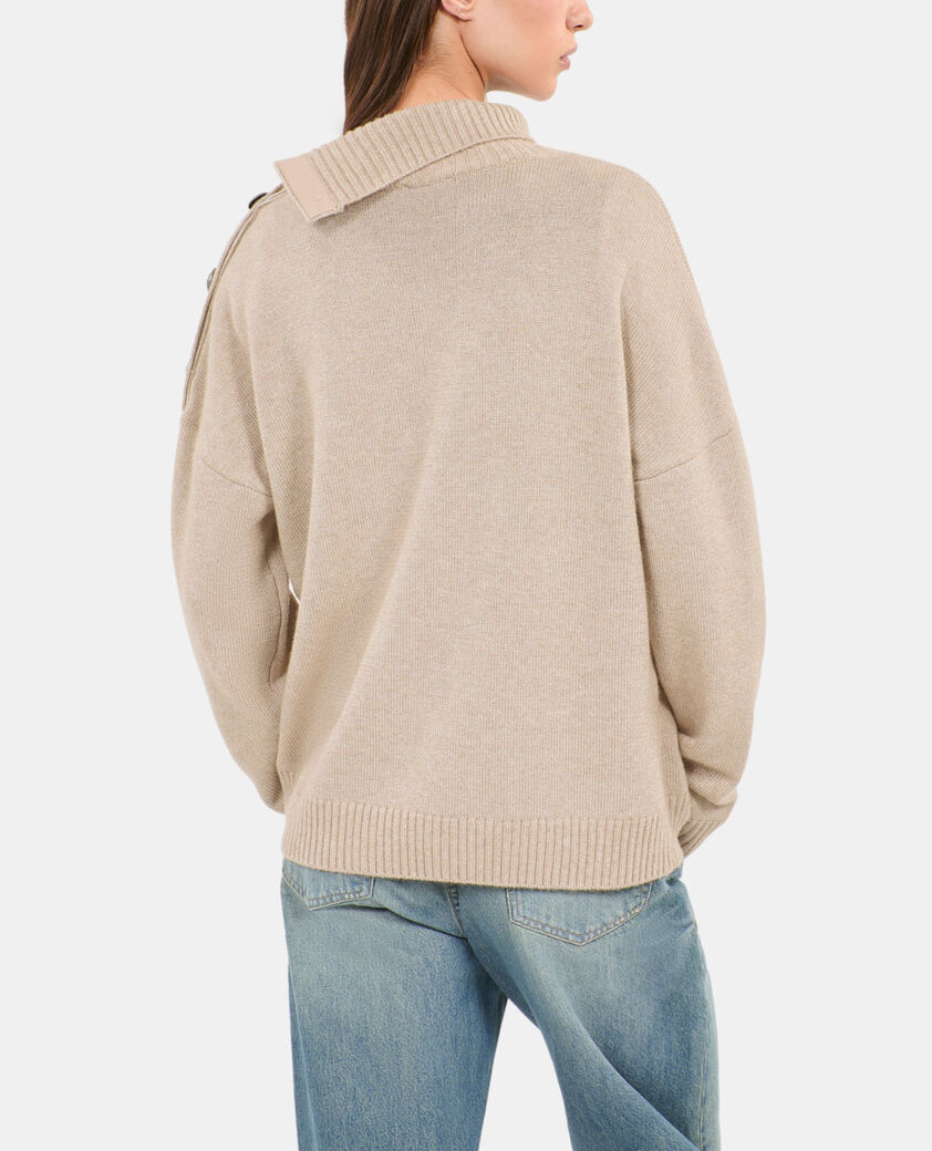 The Kooples FEMME CAMEL pull en laine et cachemire camel