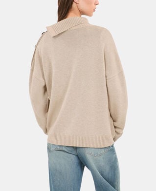 The Kooples FEMME CAMEL pull en laine et cachemire camel