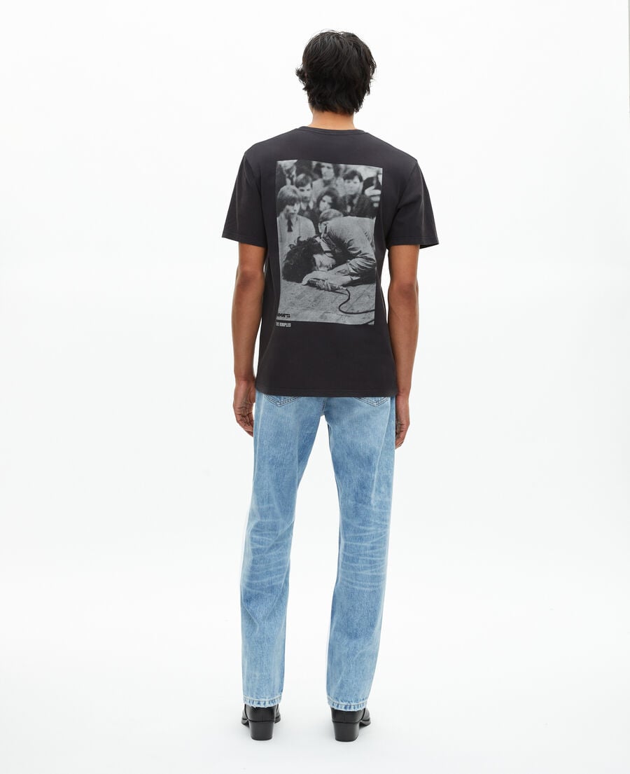 The Kooples M BLACK WASHED the doors x the kooples mixed t-shirt black