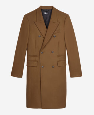 The Kooples MEN CAMEL long camel wool blend coat