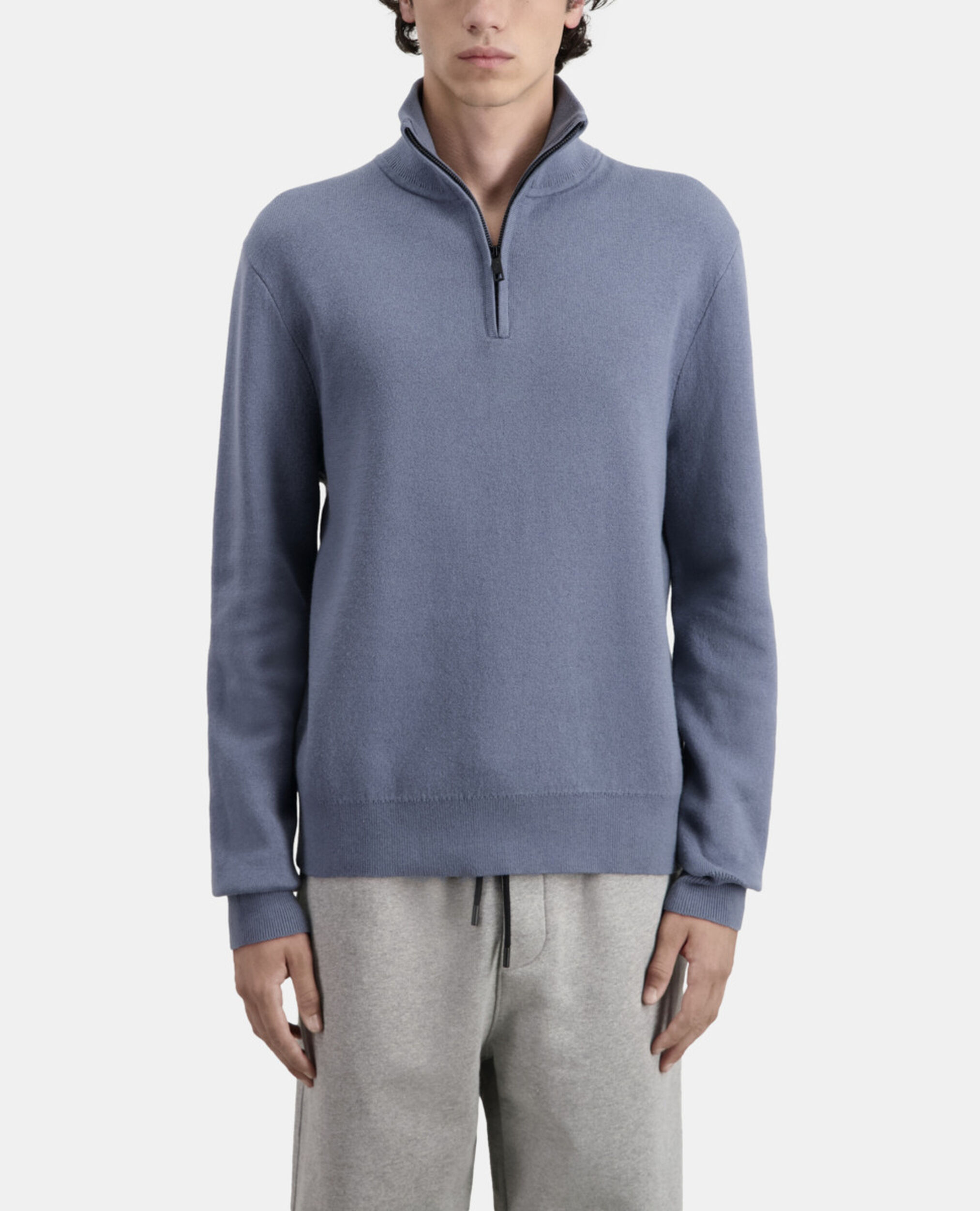 Pull bleu avec logo debossé, BLUE GREY, hi-res image number null