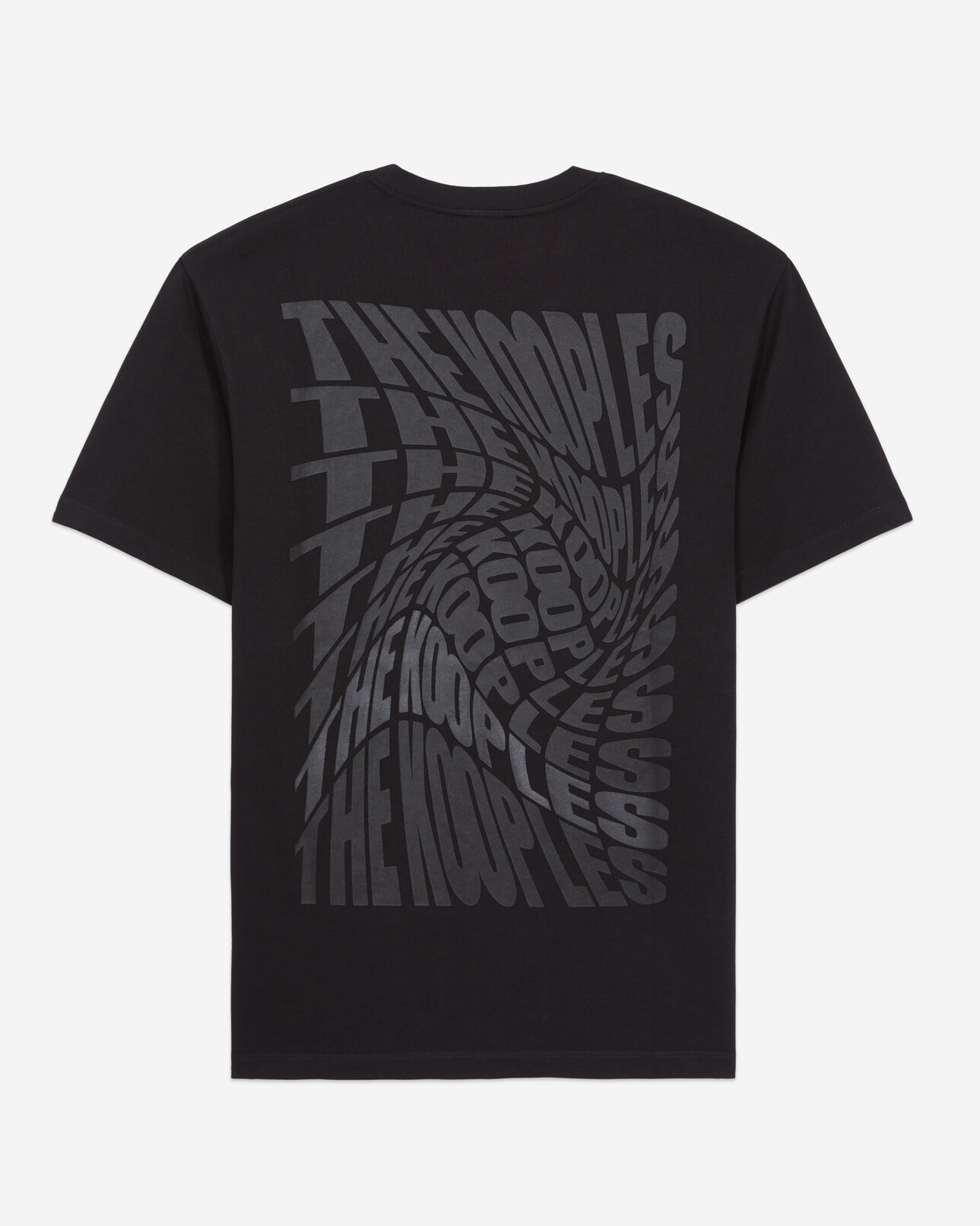 The Kooples HERREN BLACK schwarzes t-shirt herren mit logo-siebdruck