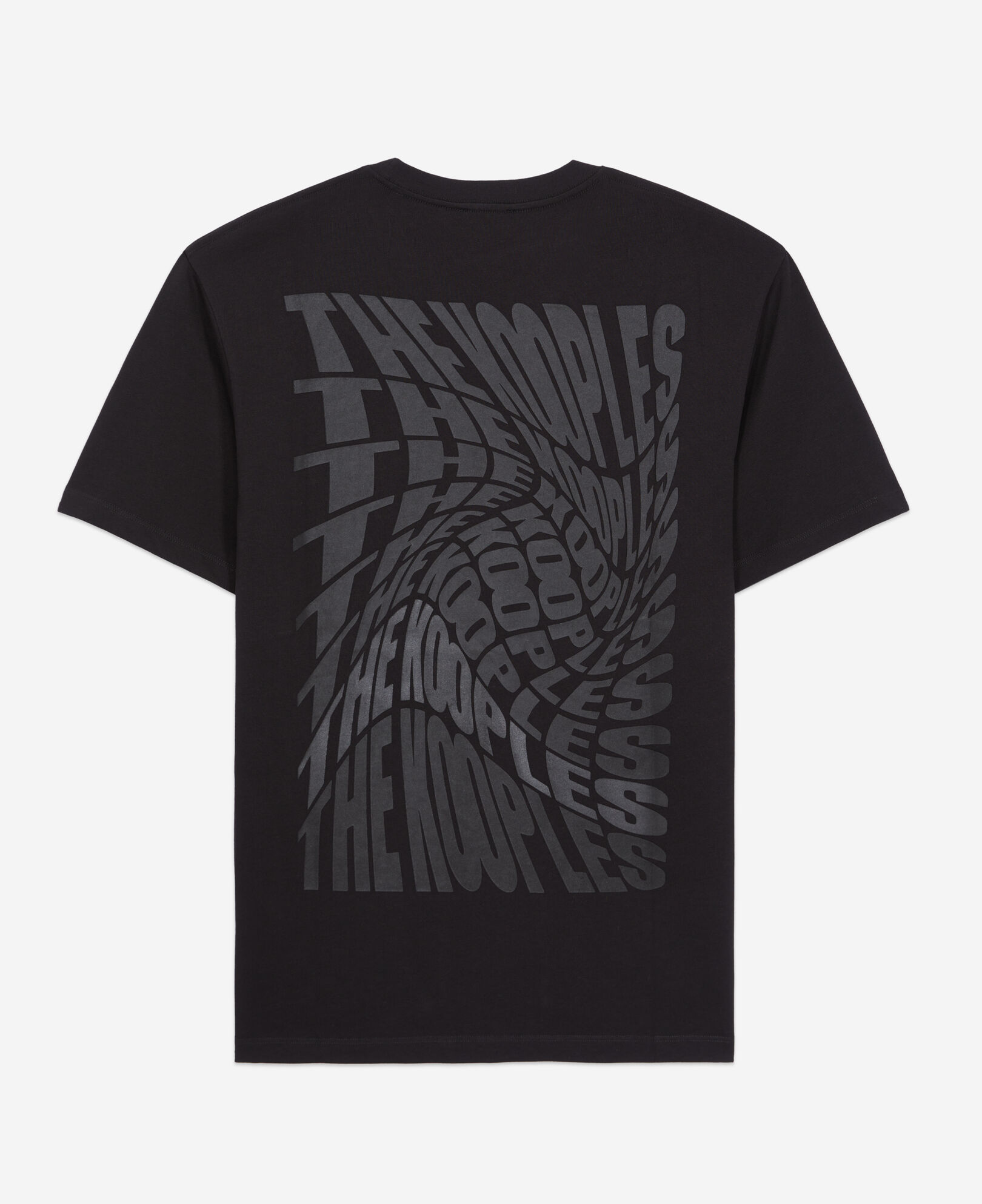 The Kooples MEN BLACK men's black t-shirt with graphic logo serigraphy