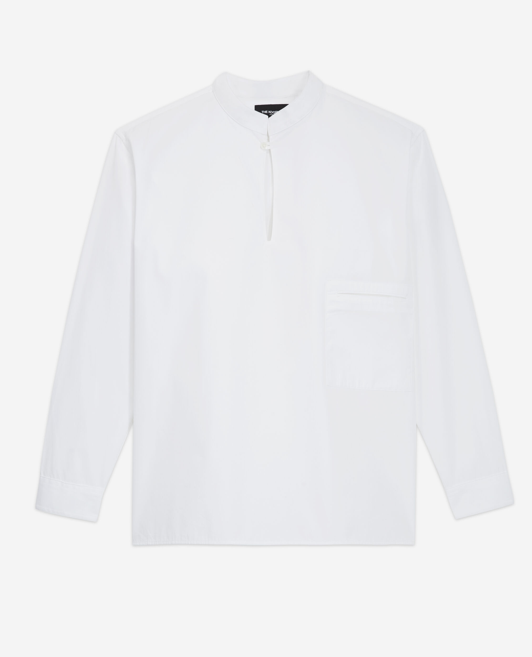 White cotton shirt, WHITE, hi-res image number null