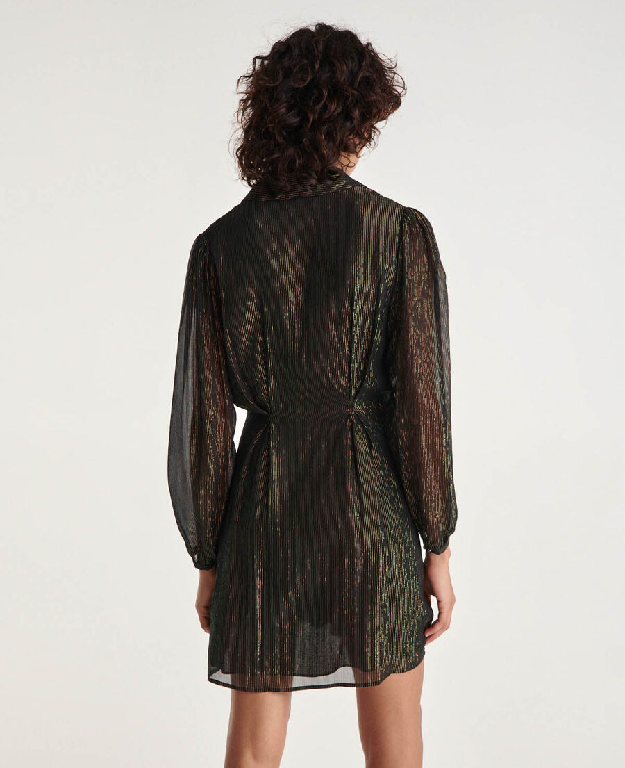 kurzes kleid schwarz streifen grün