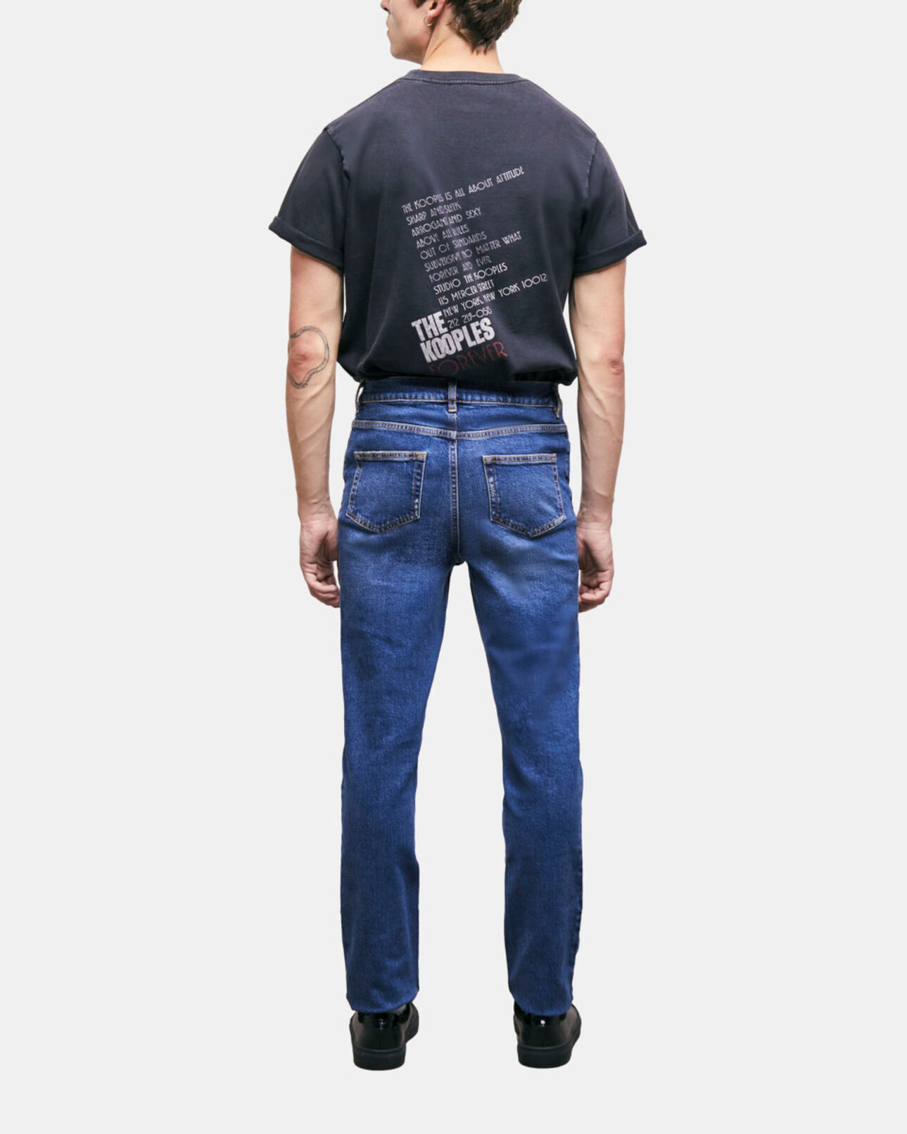 The Kooples HERREN BLUE DENIM blaue slim-fit-jeans