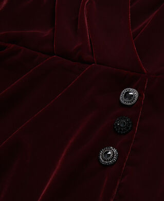 The Kooples DAMEN BURGUNDY bordeauxrotes, kurzes kleid aus samt