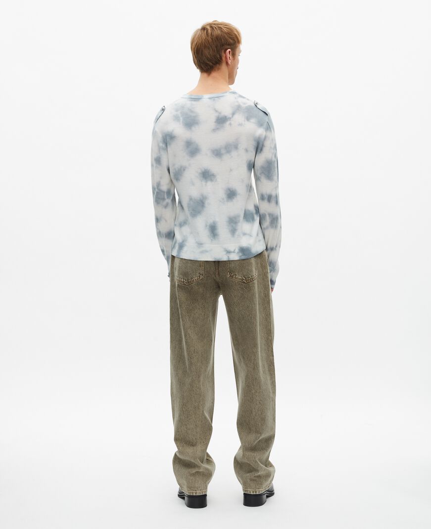 The Kooples H LIGHT BLUE/WHITE blue tie and dye merino wool sweater