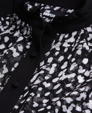 The Kooples FEMME BLACK WHITE top imprimé avec détails contrastés