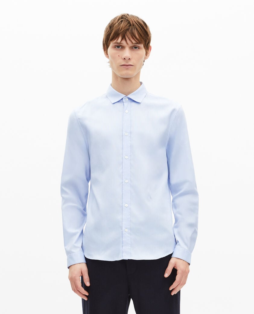 The Kooples HOMME BABY BLUE chemise col italien bleue