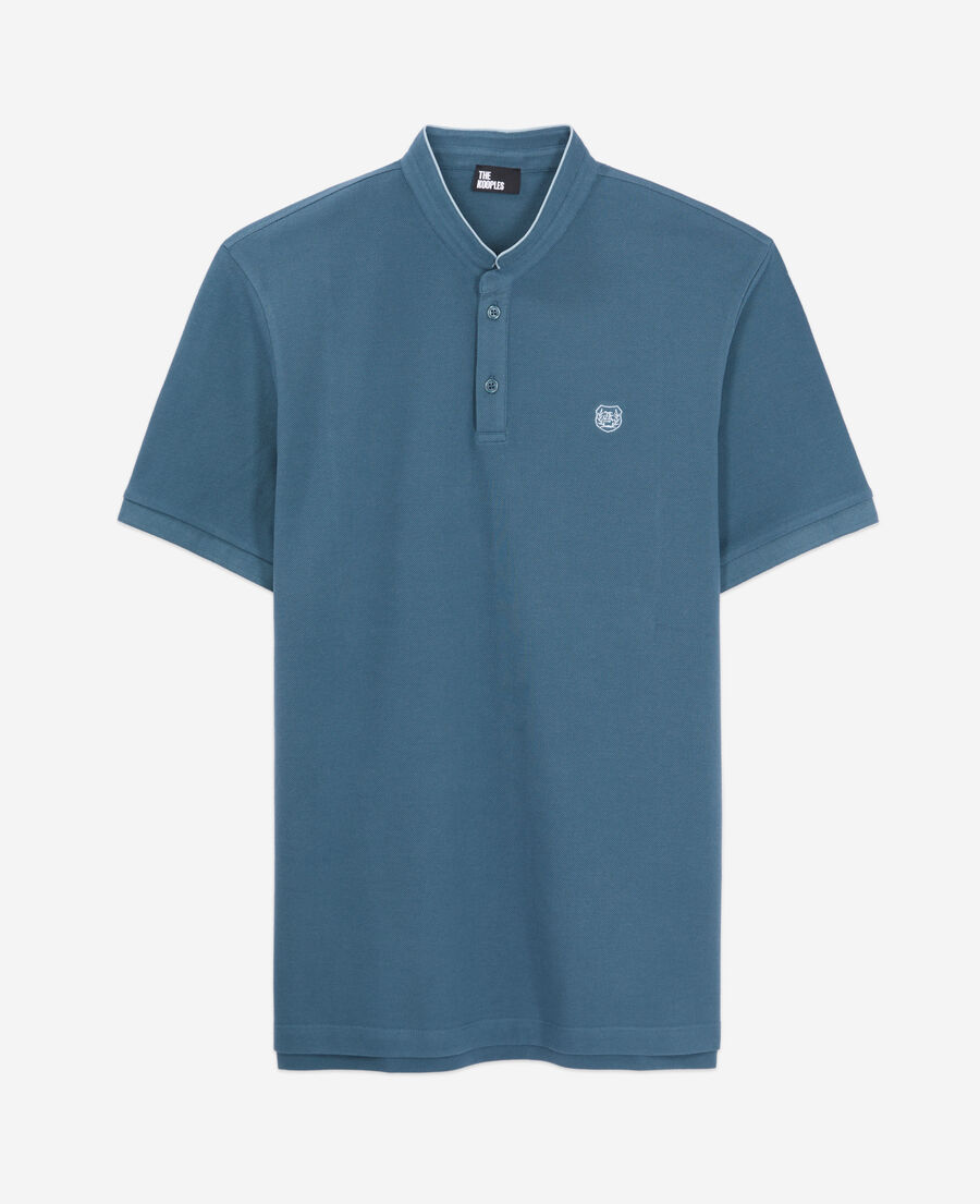 deep blue cotton polo t-shirt