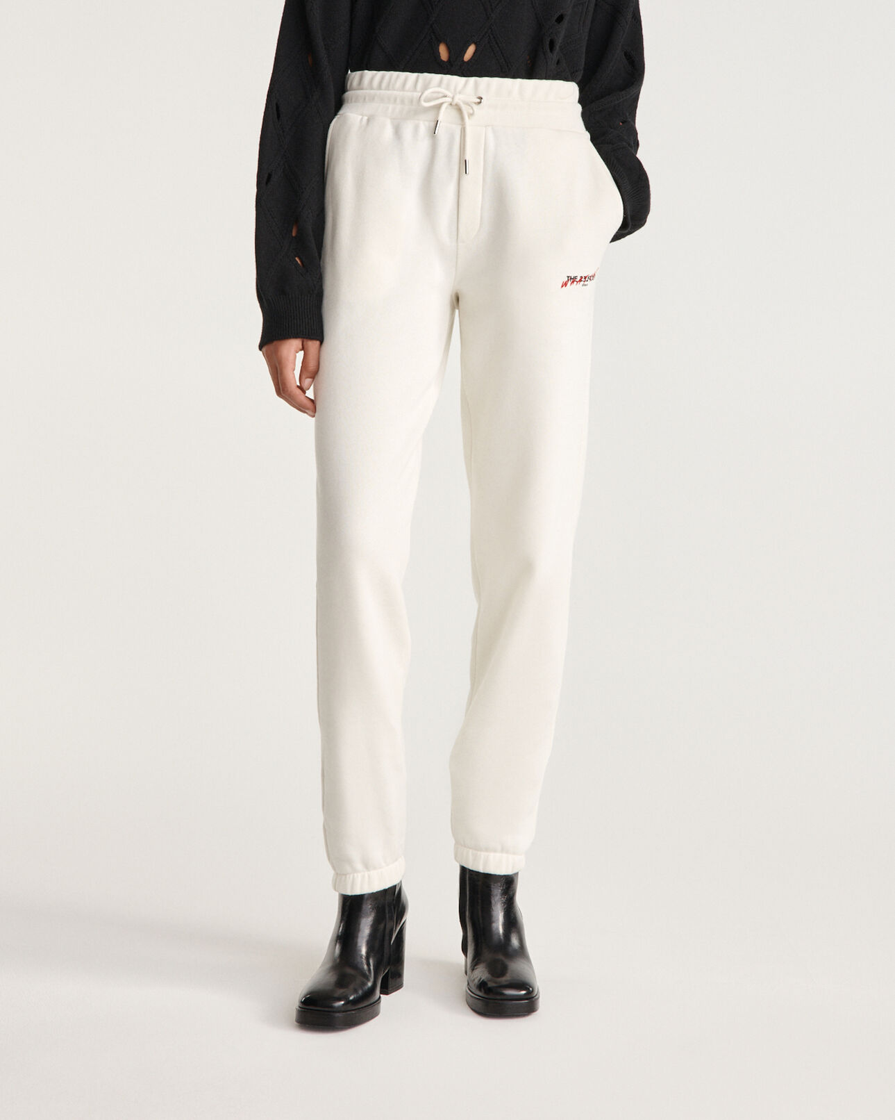 The Kooples FEMME ECRU jogging écru imprimé what is