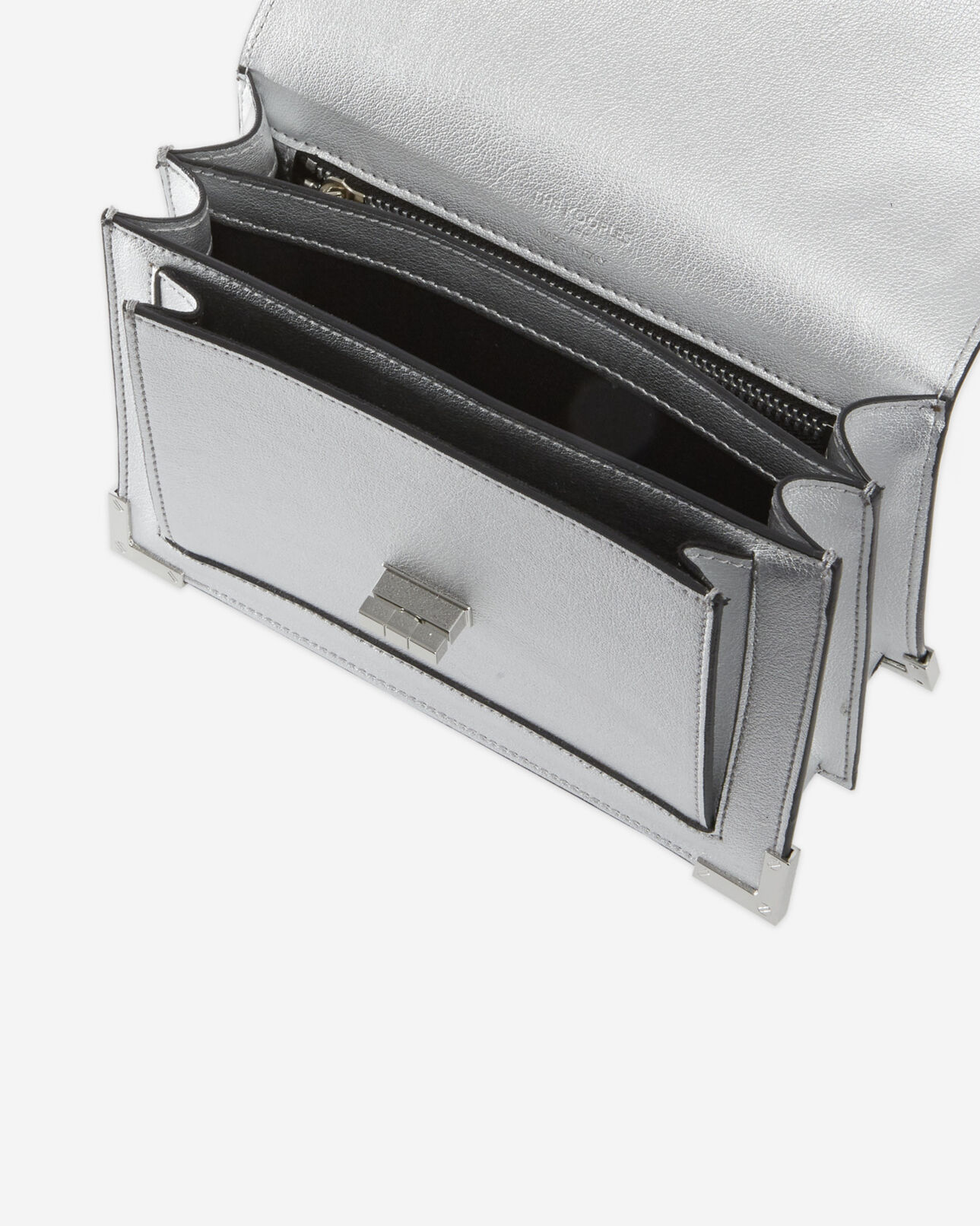 The Kooples WOMEN ANTIC SILVER small emily bag in silver leather