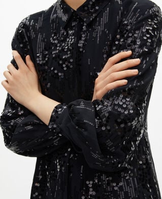 The Kooples FEMME BLACK chemise à sequins noire