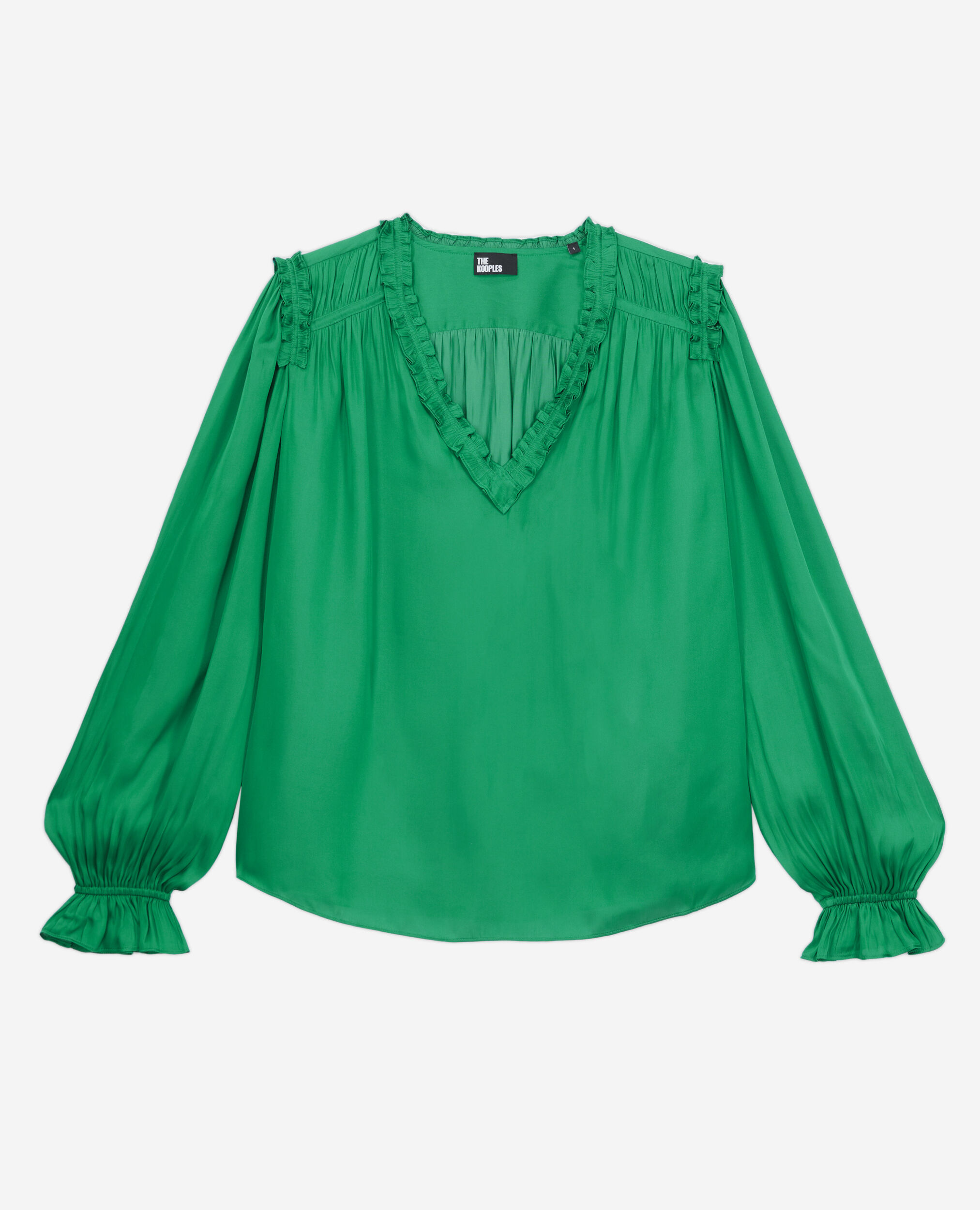 Green top with shirring, GREEN, hi-res image number null
