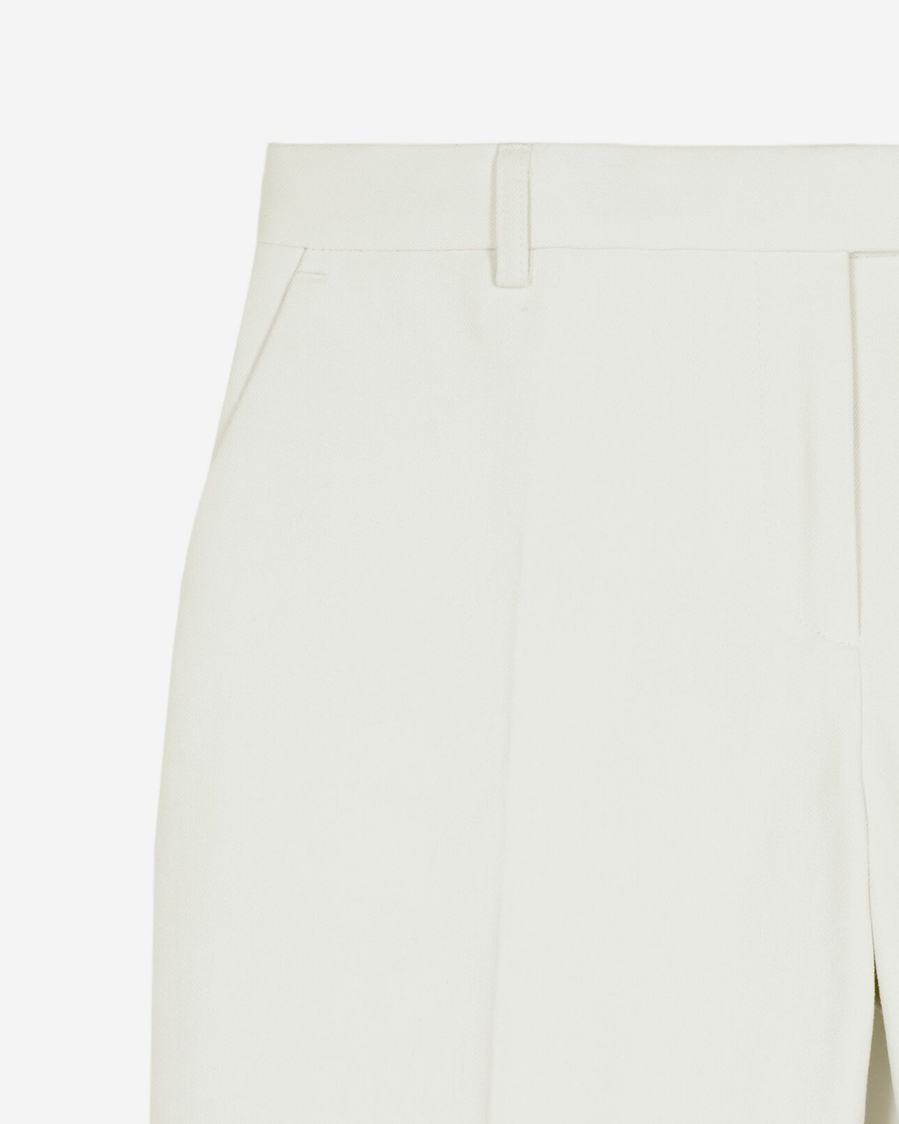The Kooples WOMEN WHITE ecru cotton wide-leg suit pants
