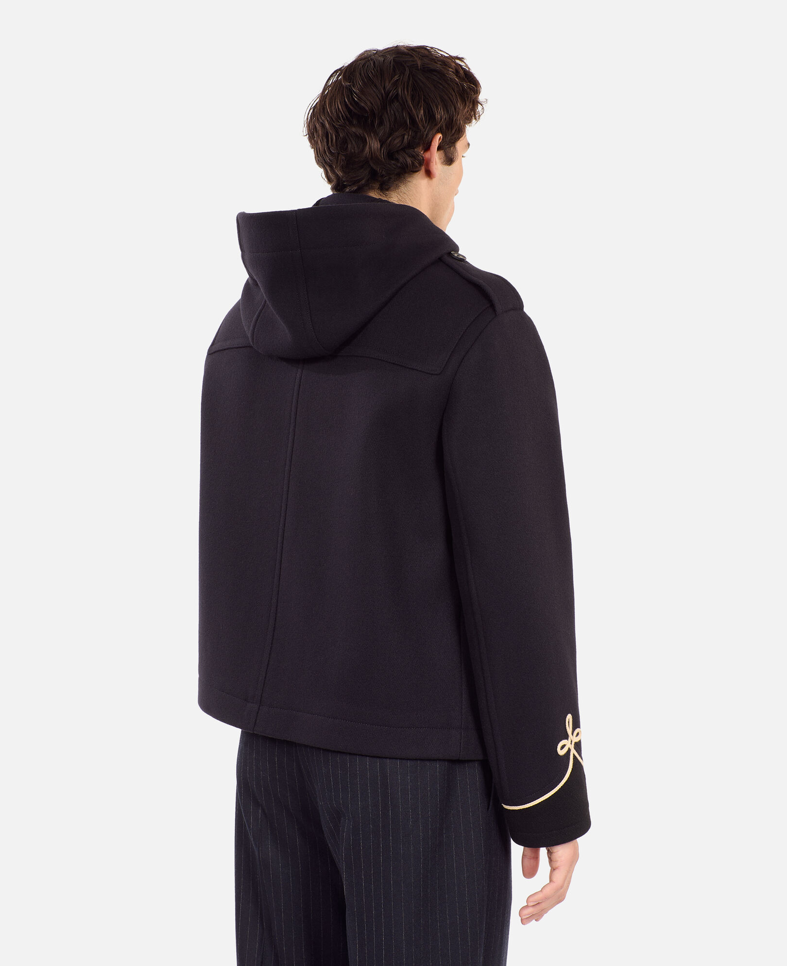 The Kooples HOMME DARK NAVY caban court à capuche bleu marine