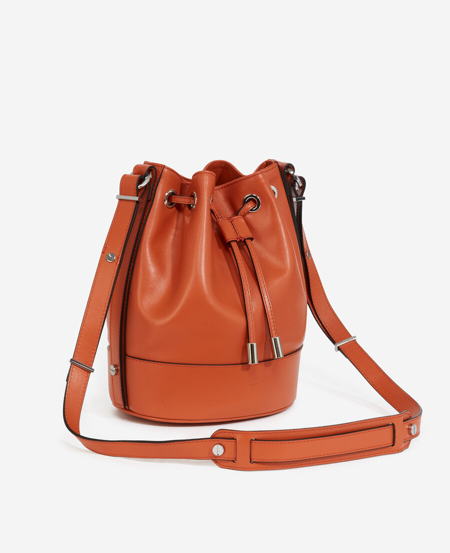medium tina bag in smooth burnt orange leather