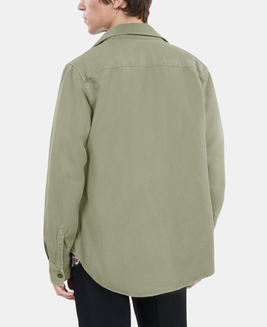 The Kooples MEN OLIVE khaki denim shirt