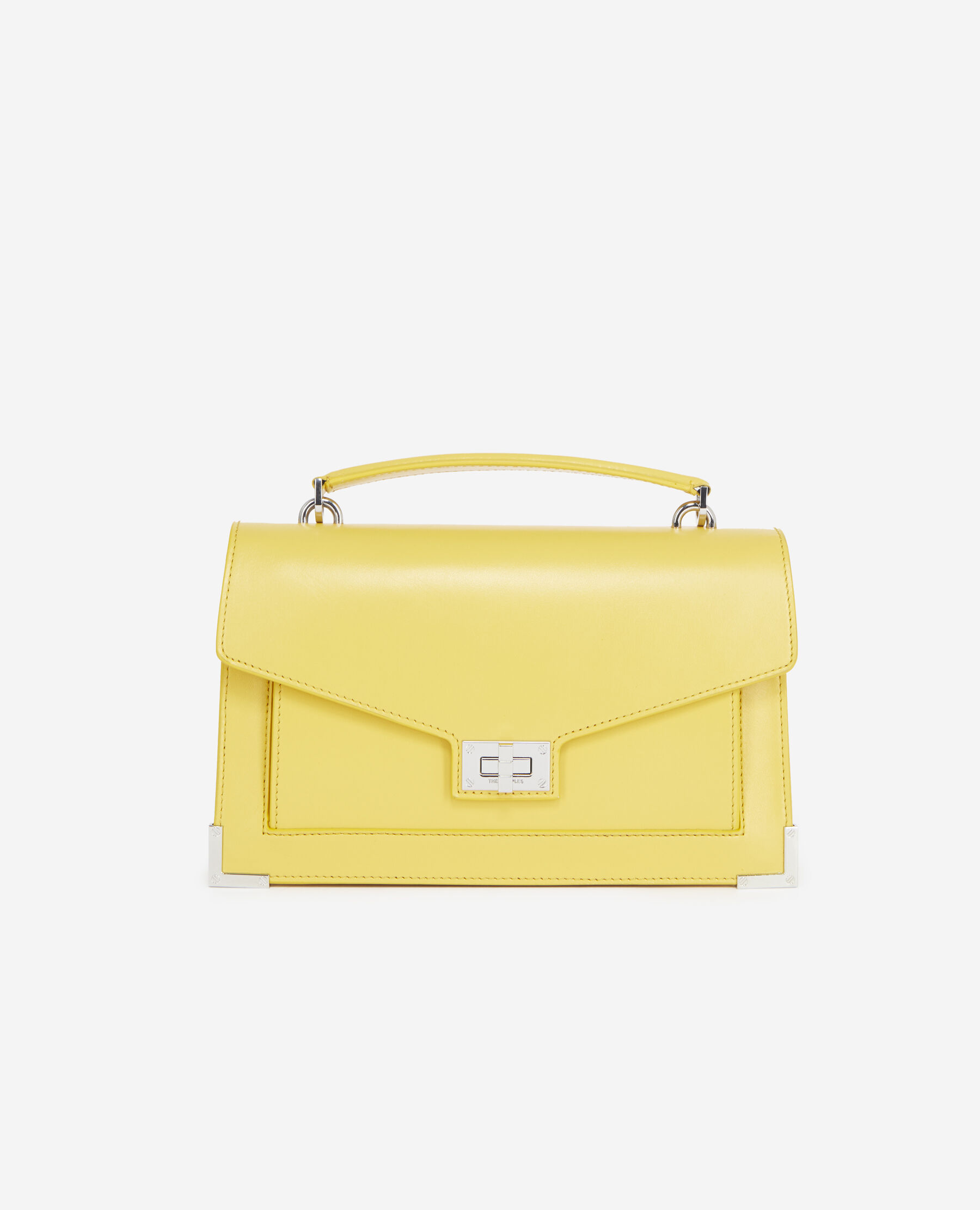 Pale yellow leather handbag 2025