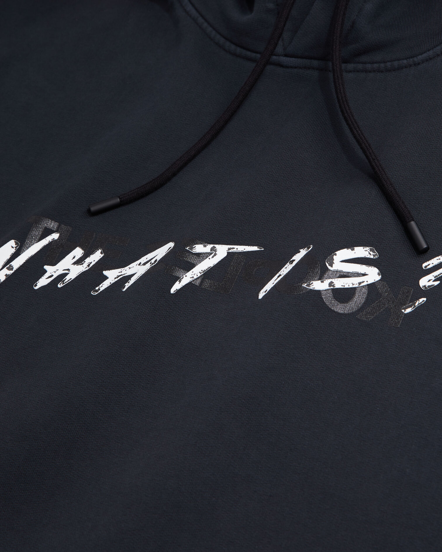 Men's Black What is hoodie, BLACK WASHED, hi-res image number null