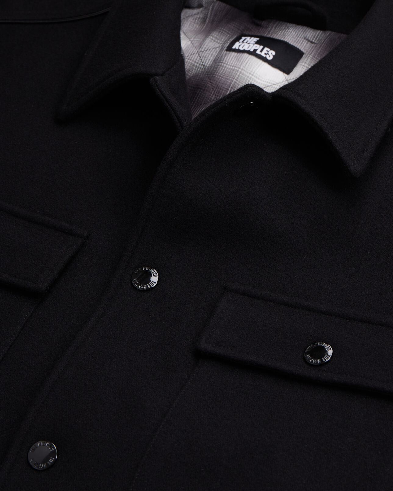 The Kooples MEN BLACK black wool-blend overshirt jacket