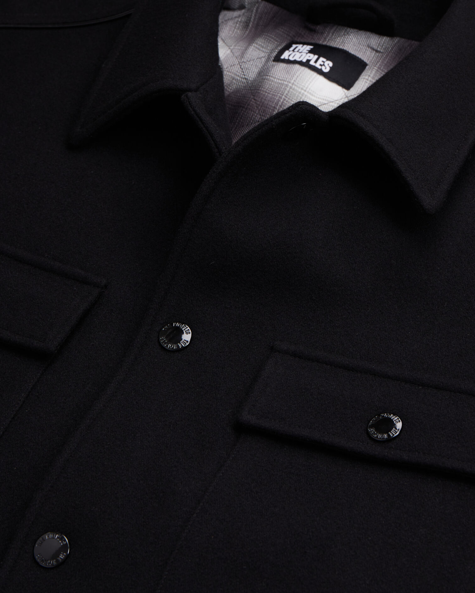 Black wool-blend overshirt jacket, BLACK, hi-res image number null